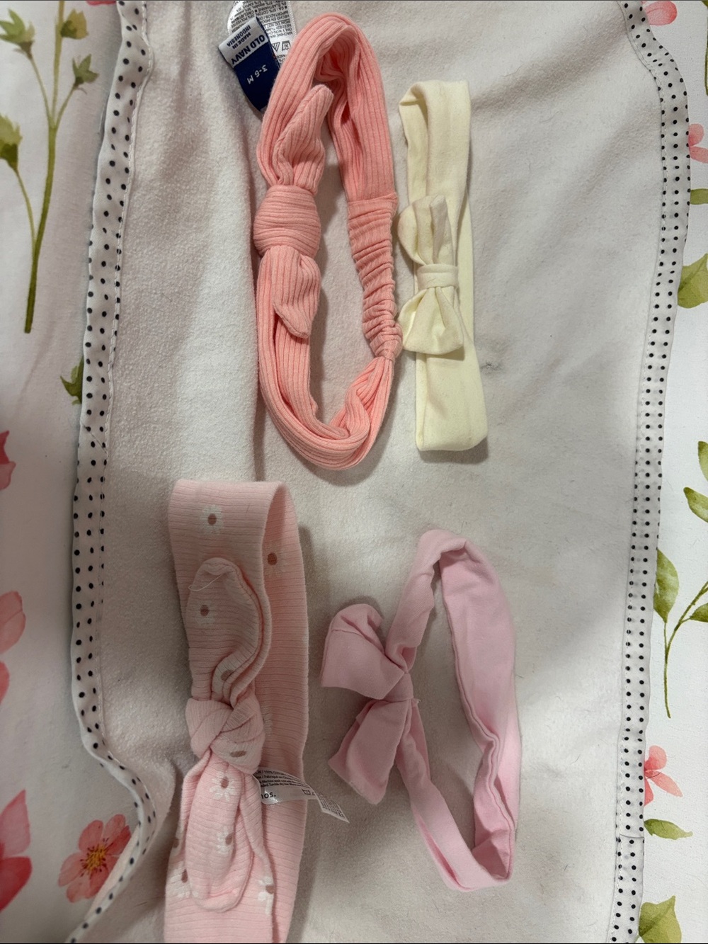 Old Navy Girls Elastic Headband Set - Light Pink & Cream